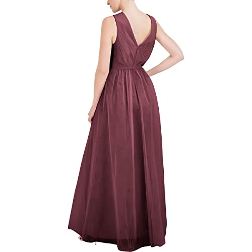BCBGMAXAZRIA Women's Floral Embroidered V-Neck Full Length Gown